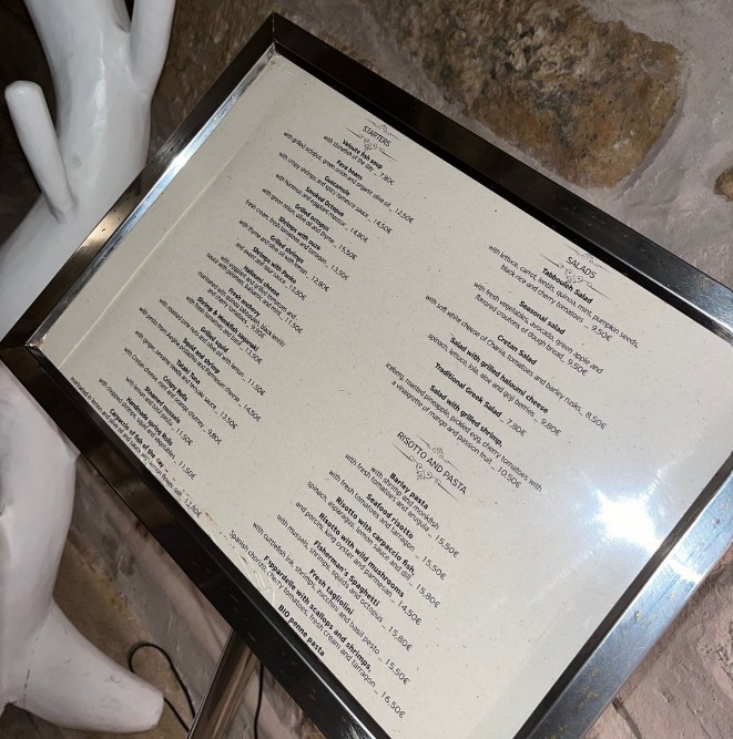 menu 7 thalasses restaurant